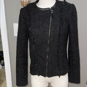 Elegant Black Tweed Women's Jacket